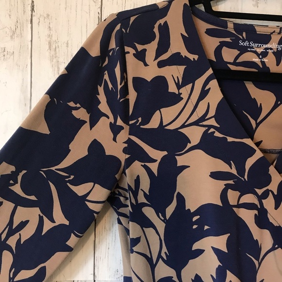 Soft Surroundings Sensational Surplice Top | Lush Tropical-Silhouette  Print - Picture 6 of 13